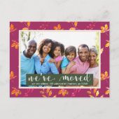 住所カラフルの植物写真の変更 案内ポストカード (正面)