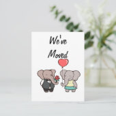 住所カードのかわいい象の交換 ポストカード (スタンド正面)