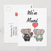 住所カードのかわいい象の交換 ポストカード (正面/裏面)