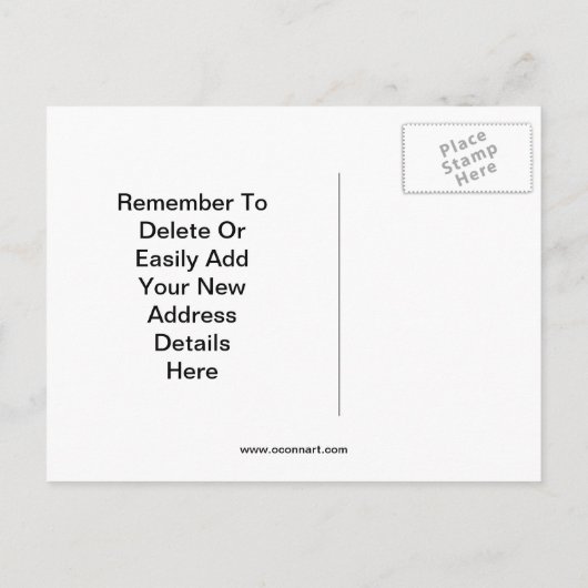 住所カードのかわいい象の変更 案内ポストカード (裏面)