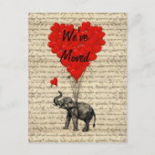 住所カードのかわいい象の変更 案内ポストカード (正面)