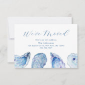 住所カードのオイスターブルー水色変更 出欠カード (正面)