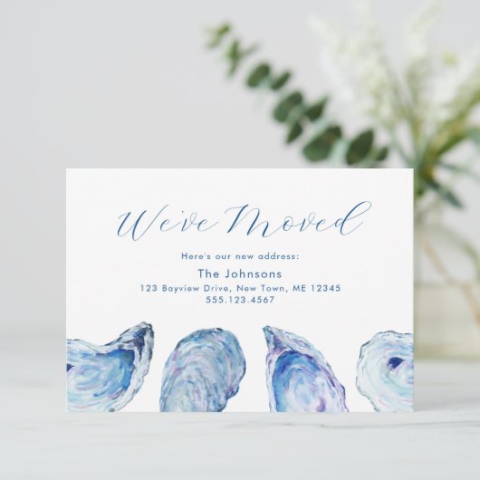 住所カードのオイスターブルー水色変更 出欠カード (スタンド正面)