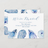 住所カードのオイスターブルー水色変更 出欠カード (正面/裏面)