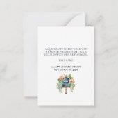 住所カードの新しい自宅変更 ノートカード (裏面)