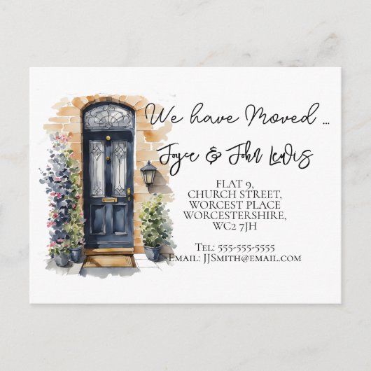 住所カード手書きの変更 案内ポストカード (正面)