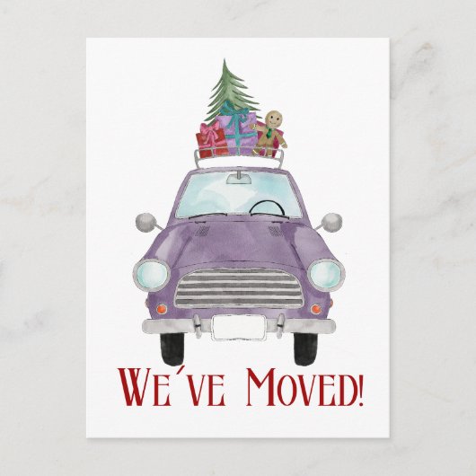 住所クリスマスプレゼント付き発表車ポスト ポストカード (正面)