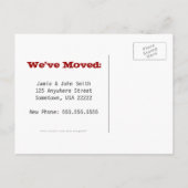 住所グランジはがきの市街地変更 案内ポストカード (裏面)