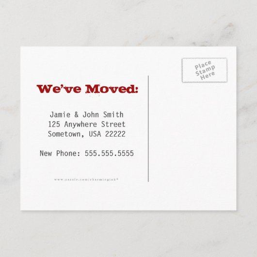 住所グランジはがきの市街地変更 案内ポストカード (裏面)