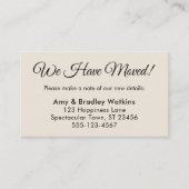 住所シンプルの変更を移動したクリーム エンクロージャーカード (正面)