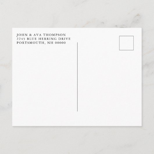 住所シンプルの引っ越しました変更の写真の移動 案内ポストカード (裏面)