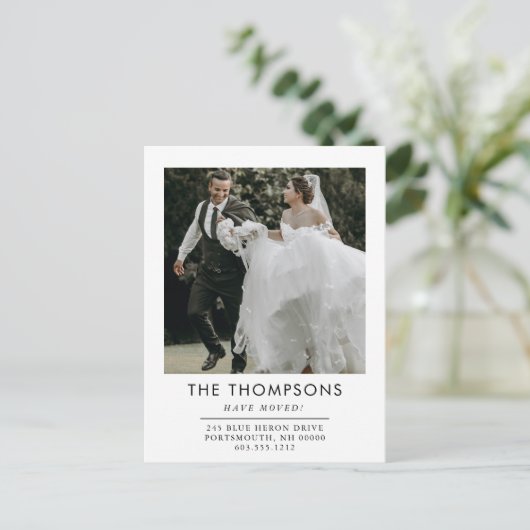 住所シンプルの引っ越しました変更の写真の移動 案内ポストカード (スタンド正面)