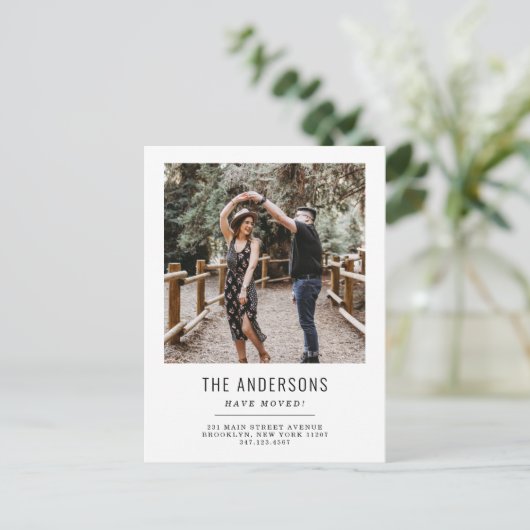 住所シンプルの引っ越しました変更の写真の移動 案内ポストカード (スタンド正面)