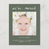 住所シンプル写真のエレガントと変更 案内ポストカード (正面)