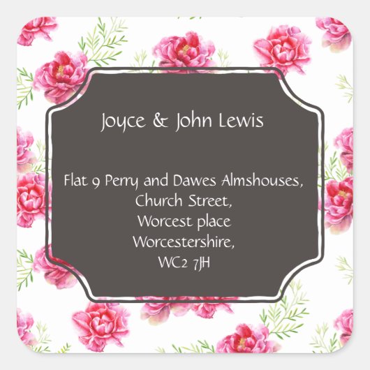 住所シールの変更 スクエアシール (正面)