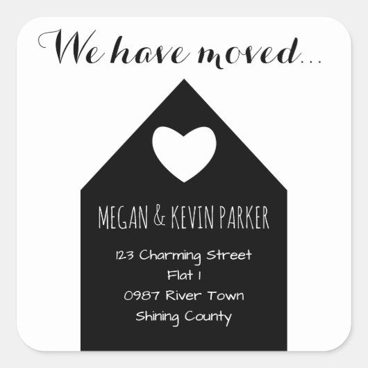 住所シールの変更 |モダントレンディー スクエアシール (正面)