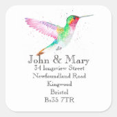 住所シールの水色の鳥の変更 スクエアシール (正面)