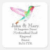 住所シールの水色の鳥の変更 スクエアシール (正面)