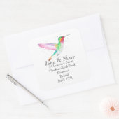 住所シールの水色の鳥の変更 スクエアシール (封筒)