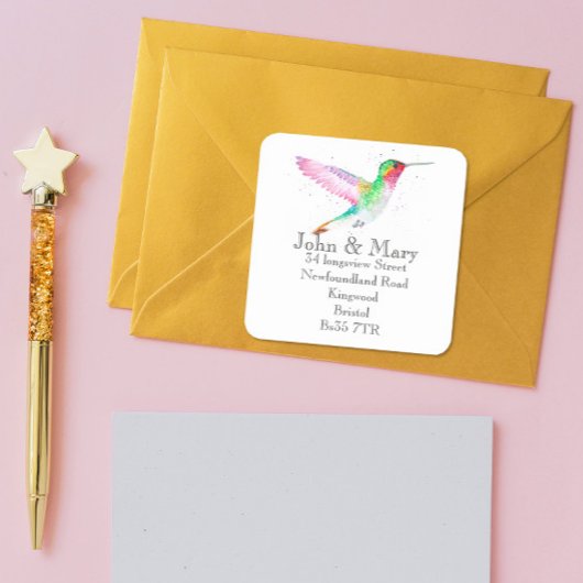 住所シールの水色の鳥の変更 スクエアシール