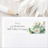 住所シール植物eucalyptusデイジーテーマ ラベル (インサイチュ)