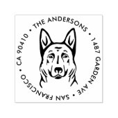 住所スタンプ、ドイツの羊飼い犬の住所スタンプ セルフインキングスタンプ (デザイン)