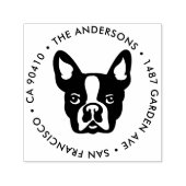 住所スタンプ、フランスのブルドッグ住所スタンプ セルフインキングスタンプ (デザイン)