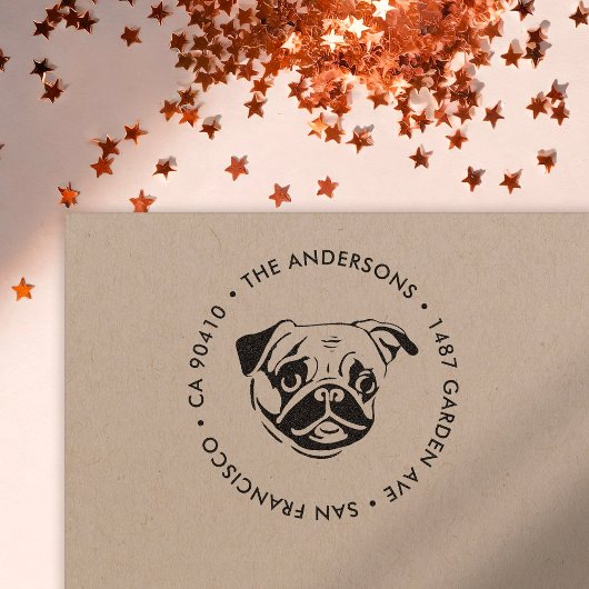 住所スタンプ、犬の住所スタンプ セルフインキングスタンプ