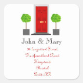 住所ステッカーのフロントドアの変更 スクエアシール (正面)