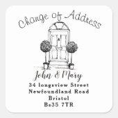 住所ステッカーのフロントドアの変更 スクエアシール (正面)