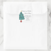 住所ステッカーの変更クリスマスツリー スクエアシール (バッグ)