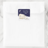 住所ステッカーの変更クリスマスポーラーベア スクエアシール (バッグ)