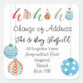 住所ステッカーの変更クリスマス スクエアシール (正面)