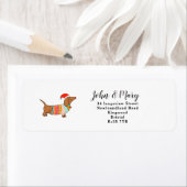 住所ステッカーの変更ソーセージ犬 ラベル (インサイチュ)