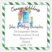 住所ステッカーの変更フロントドアのグリッター スクエアシール (正面)