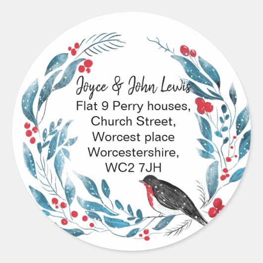 住所ステッカーの変更リース ラウンドシール (正面)