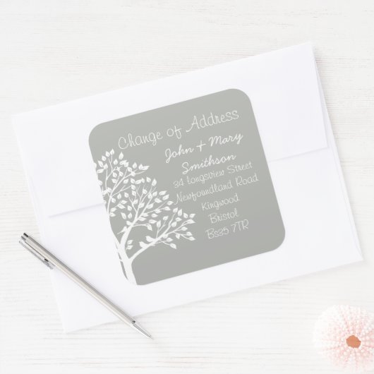 住所ステッカーの変更 スクエアシール (封筒)