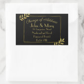 住所ステッカーの返品金ゴールドの葉変更 長方形シール (バッグ)