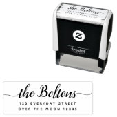 住所パーソナライズされたファミリ名モダン3行 セルフインキングスタンプ (インサイチュ)