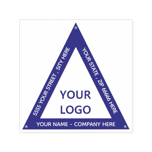 住所パーソナライズされた三角形の自動手書きスタンプ セルフインキングスタンプ (デザイン)