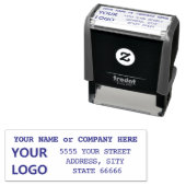 住所パーソナライズされた名ロゴ付きスタンプ セルフインキングスタンプ (インサイチュ)
