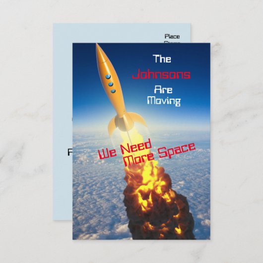 住所パーソナライズされた変更と移おもしろい動 – 案内状 (正面/裏面)