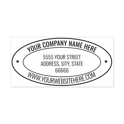 住所パーソナライズされた楕円の手書きスタンプ セルフインキングスタンプ (デザイン)