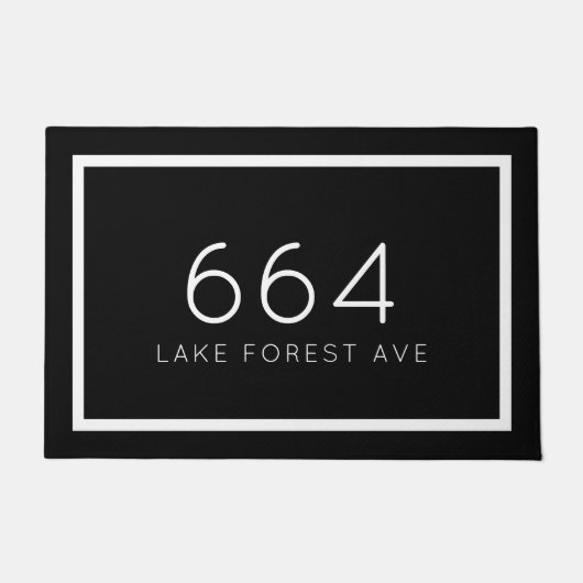 住所パーソナライズされた番号 |編集可能な色 ドアマット (正面)