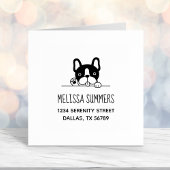 住所フランスのを覗く可愛いブルドッグ セルフインキングスタンプ