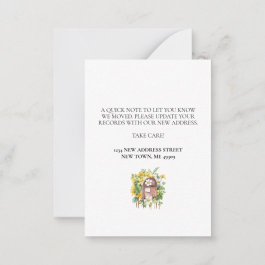 住所フローラ移動案内カードの変更 ノートカード