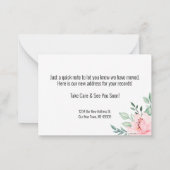 住所フローラ移動案内カードの変更 ノートカード (裏面)