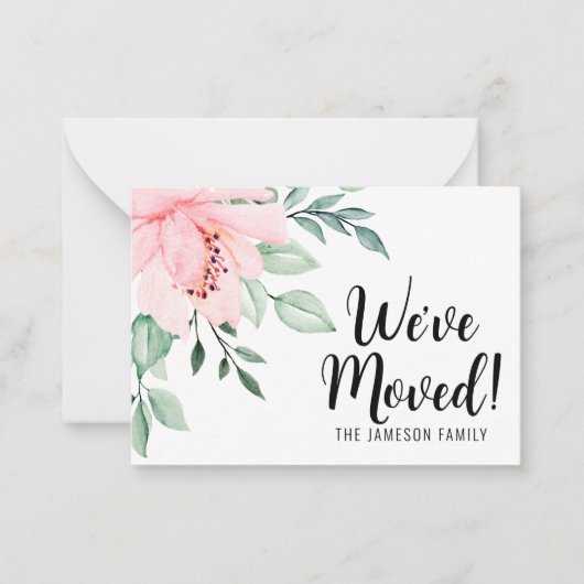 住所フローラ移動案内カードの変更 ノートカード (正面)