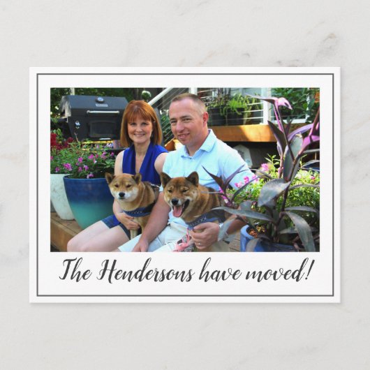 住所モダンの写真変更 案内ポストカード (正面)