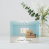 住所モダンの告別変更ホームルーム ポストカード (スタンド正面)